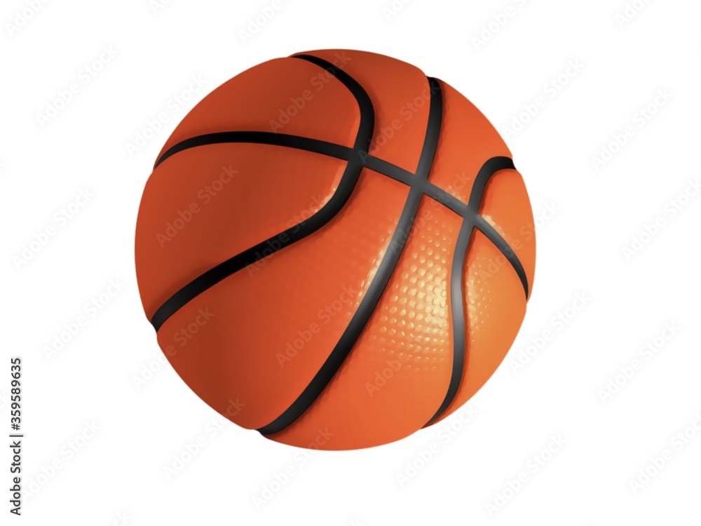 3d illustration of basketball isolated on white background