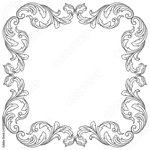 Classical baroque vector of vintage element for design. Decorative design element filigree calligraphy vector. You can use for wedding decoration of greeting card and laser cutting.