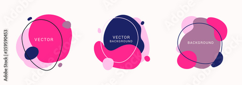 Vector set of abstract creative backgrounds in minimal trendy style with copy space for text. Design templates for social media stories and bloggers. Simple, stylish and minimal designs for invitation