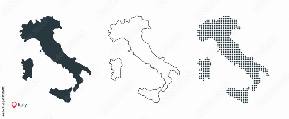 Italy Map Vector Template Isolated. EPS 10