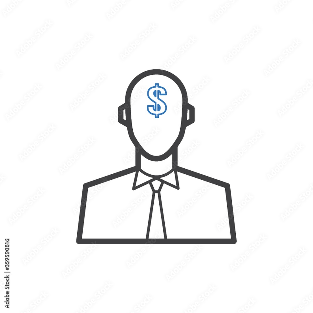 businessman with dollar symbol businessman with dollar symbol