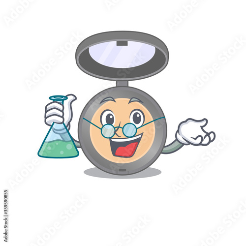 Super Genius Professor of highlighter Caricature character working on a lab