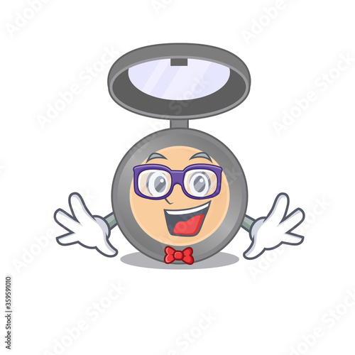 A caricature drawing of nerd highlighter wearing weird glasses