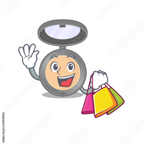 Highlighter wealthy cartoon character concept with shopping bags