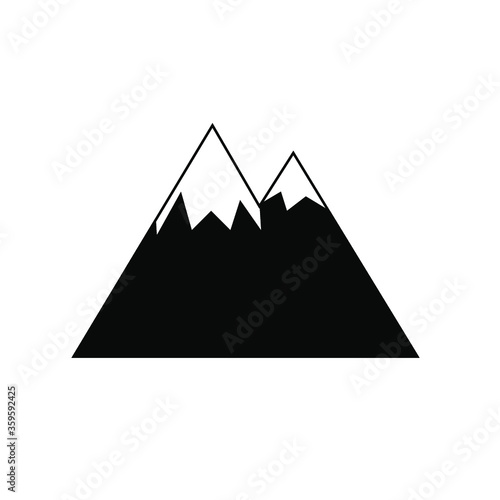 Vector illustration of snow-capped mountains