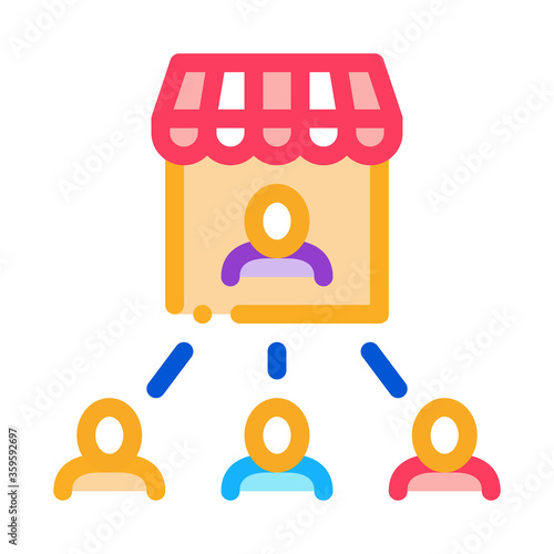 seller and buyers icon vector. seller and buyers sign. color symbol illustration