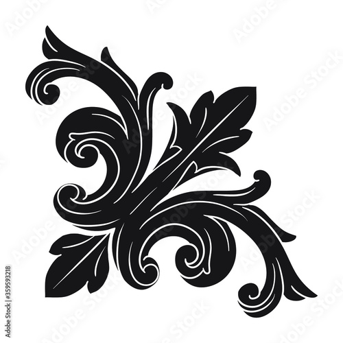 Fototapeta Naklejka Na Ścianę i Meble -  Classical baroque vector of vintage element for design. Decorative design element filigree calligraphy vector. You can use for wedding decoration of greeting card and laser cutting.