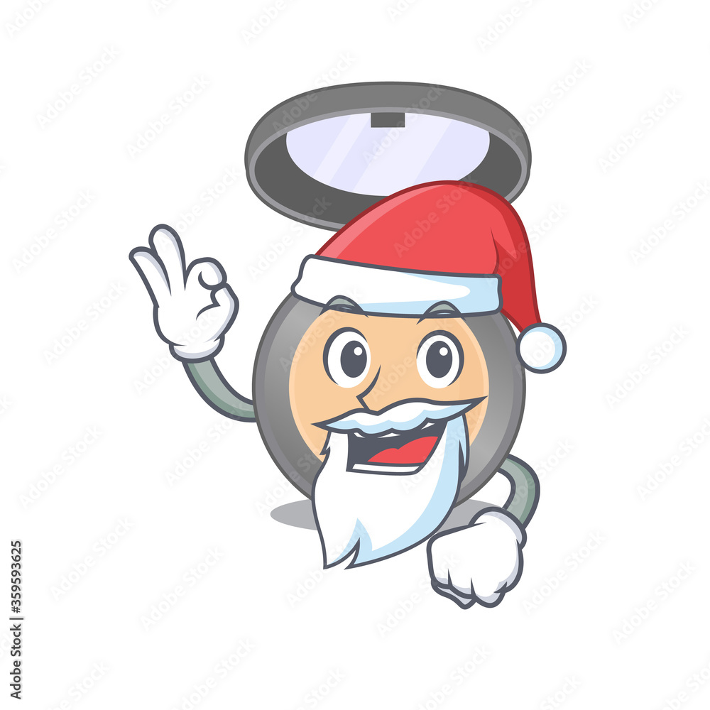 cartoon character of highlighter Santa with cute ok finger cartoon character of highlighter Santa with cute ok finger