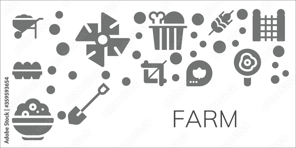 Modern Simple Set of farm Vector filled Icons