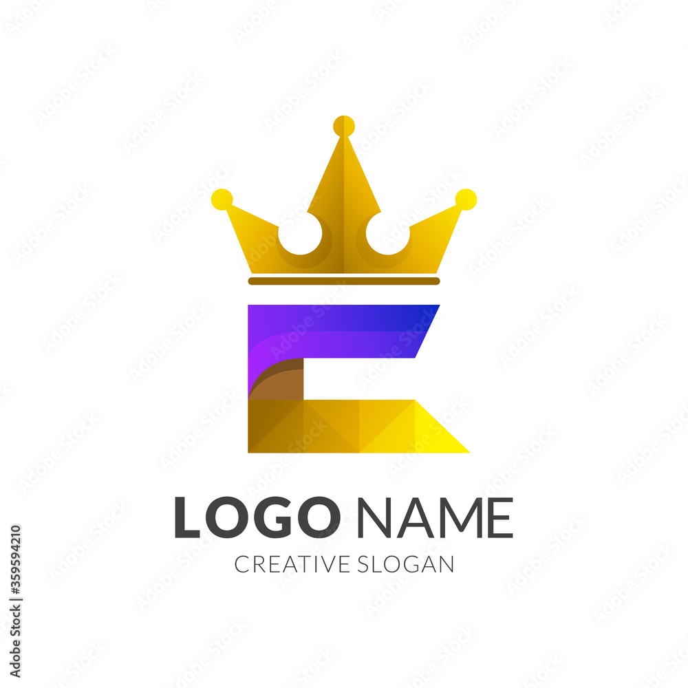 Letter C and crown logo concept, luxury king logo Stock Vector | Adobe ...