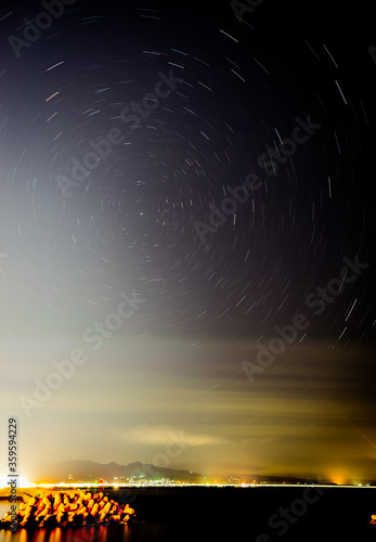 abstract background with star trail
