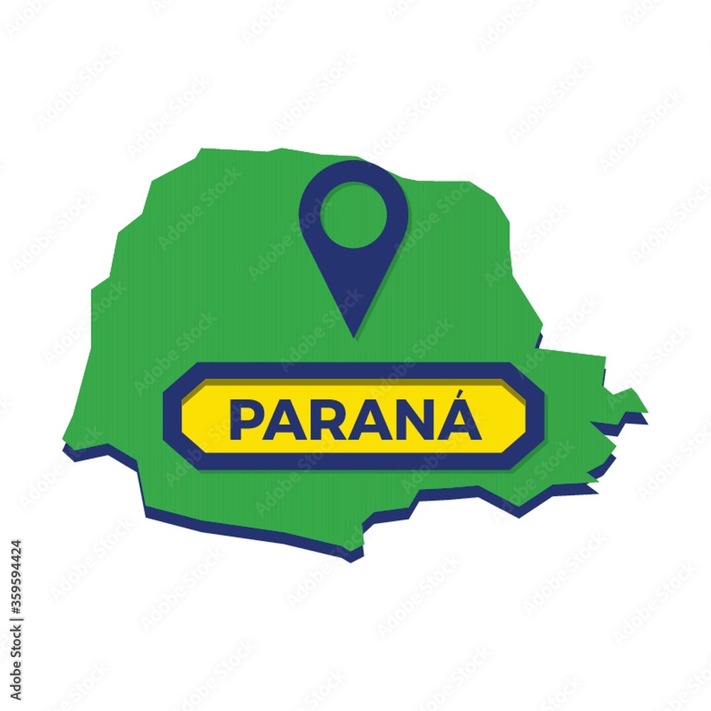 Fotografia parana map with map pin