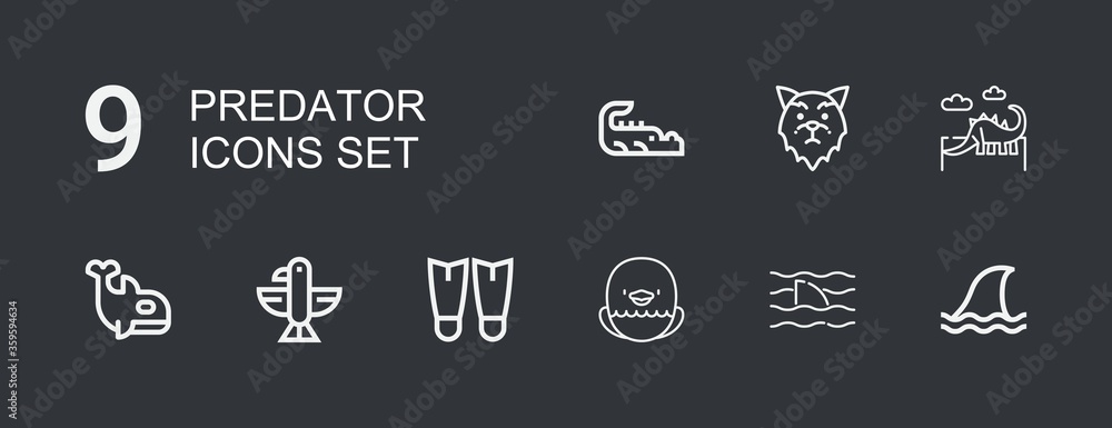 Editable 9 predator icons for web and mobile Editable 9 predator icons for web and mobile