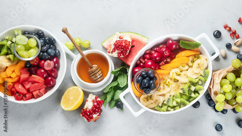 Bowl of healthy fresh fruit salad