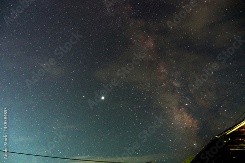 Fototapeta Naklejka Na Ścianę i Meble -  space galaxy with the milky way and Jupiter