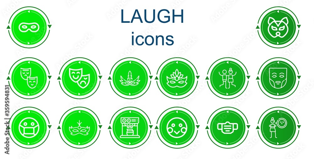 Editable 14 laugh icons for web and mobile Editable 14 laugh icons for web and mobile