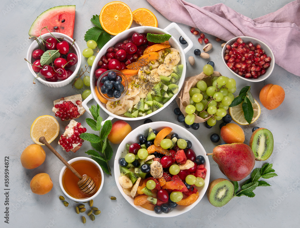 Bowl of healthy fresh fruit salad Bowl of healthy fresh fruit salad