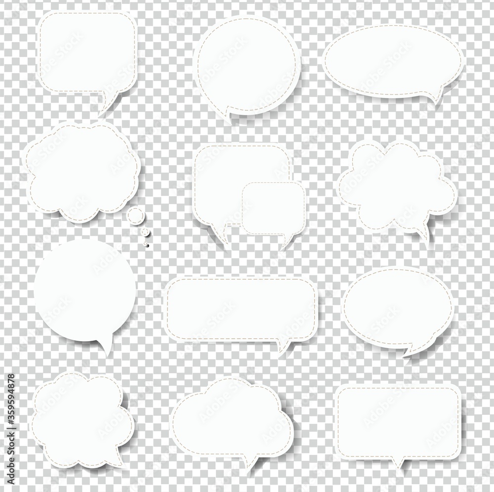 Fototapeta premium Speech Bubble Set Transparent Background With Gradient Mesh, Vector Illustration