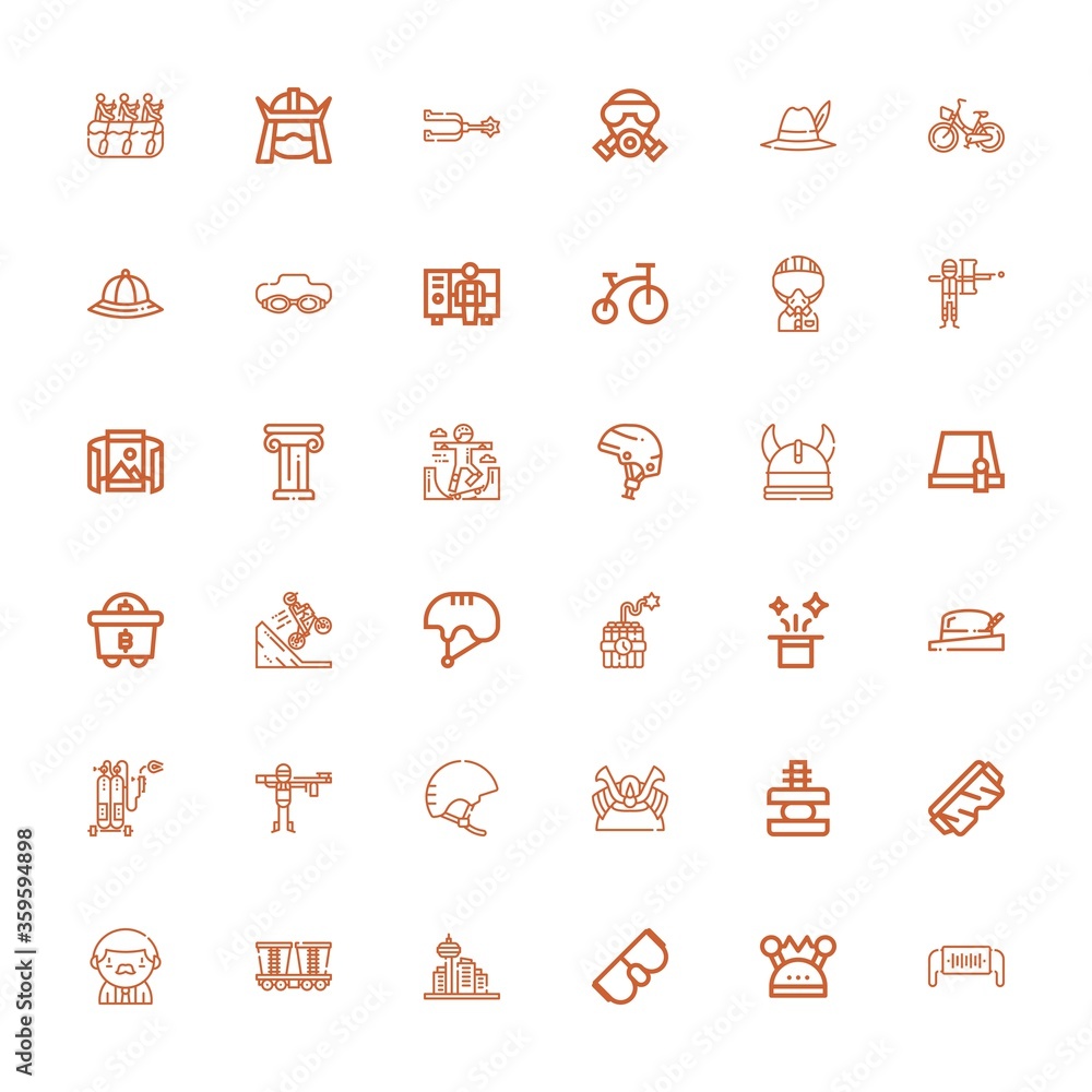 Editable 36 helmet icons for web and mobile Editable 36 helmet icons for web and mobile
