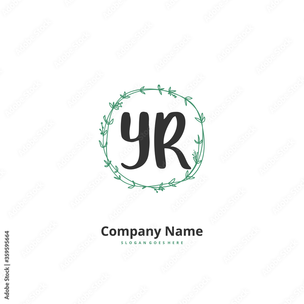 Y R YR Initial handwriting and signature logo design with circle. Beautiful design handwritten logo for fashion, team, wedding, luxury logo. Y R YR Initial handwriting and signature logo design with circle. Beautiful design handwritten logo for fashion, team, wedding, luxury logo.