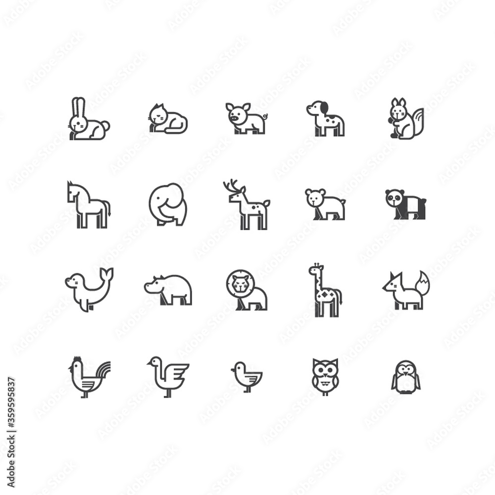 A collection of animals illustration.