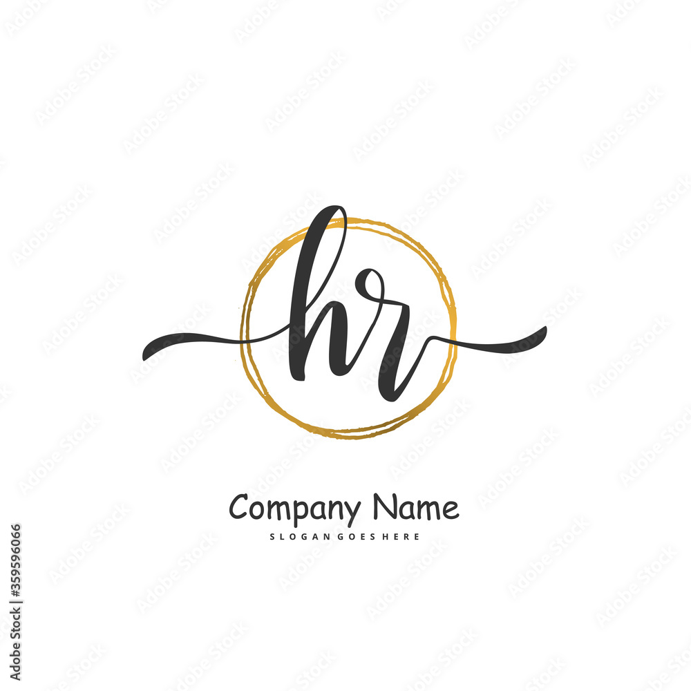 H R HR Initial handwriting and signature logo design with circle. Beautiful design handwritten logo for fashion, team, wedding, luxury logo. H R HR Initial handwriting and signature logo design with circle. Beautiful design handwritten logo for fashion, team, wedding, luxury logo.