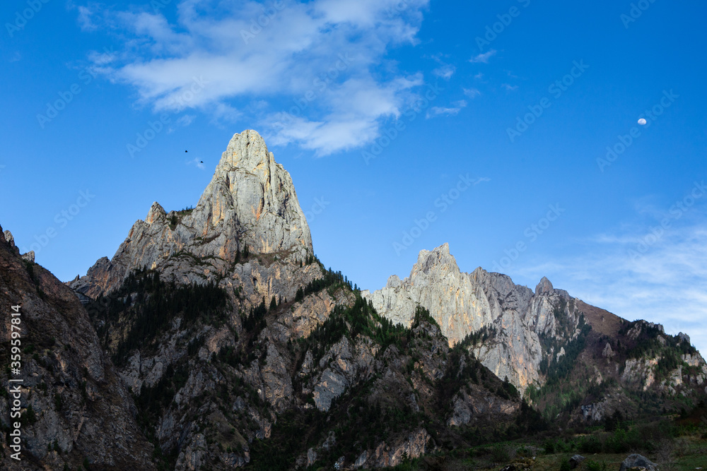 The generic stone mountains in Zhagana, a hidden village in Tibet, China. The generic stone mountains in Zhagana, a hidden village in Tibet, China.