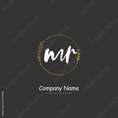 M R MR Initial handwriting and signature logo design with circle. Beautiful design handwritten logo for fashion, team, wedding, luxury logo.