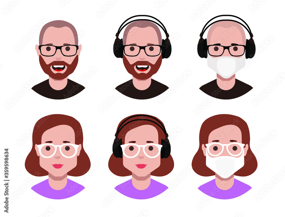 People icons set avatar profile diverse faces (use for social network) People icons set avatar profile diverse faces (use for social network)