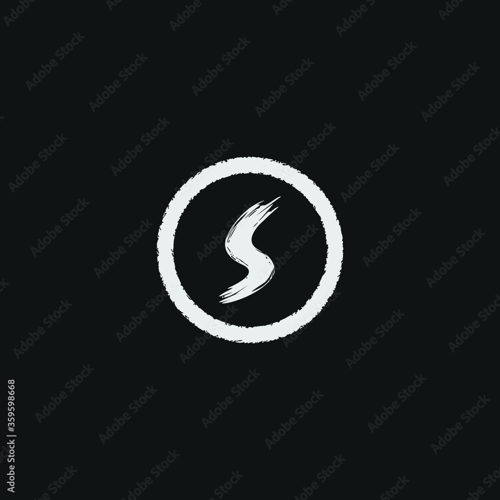Fototapeta premium alphabet S letter logo grunge brush logo icon design template 