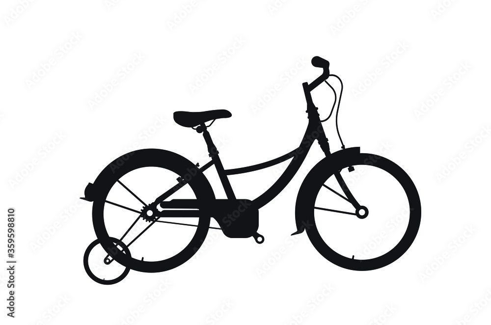 Modern city or mountain bike with V-brakes. Multi-speed bicycle for adults.