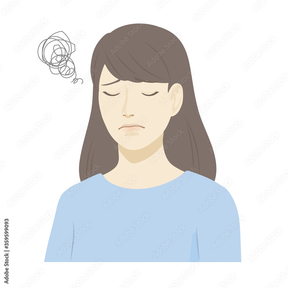 女性のイラスト/悩む
女性のイラスト/悩む