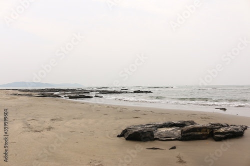 waves and rocks on the Arabian sea Goa