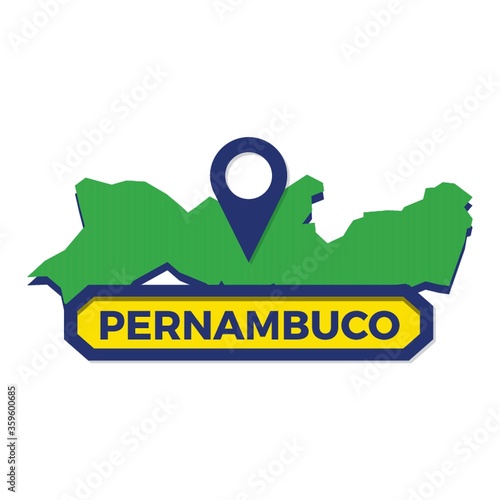 pernambuco map with map pin