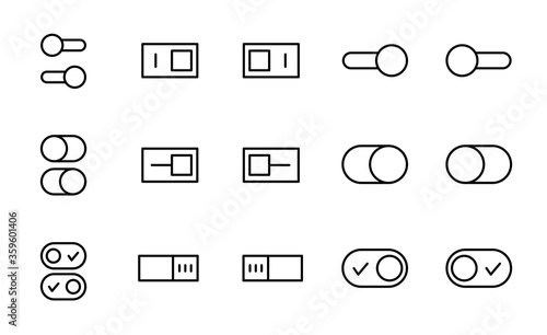 Stroke line icons set of switch