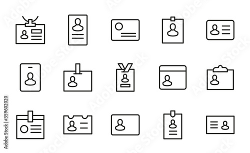 Simple set of personal card icons in trendy line style.