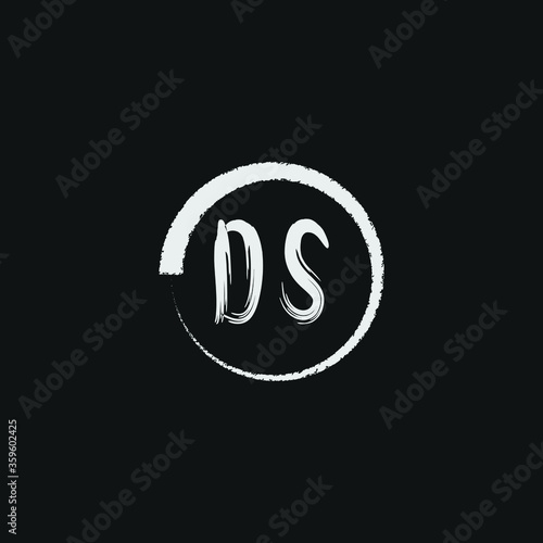 alphabet DS letter logo grunge brush logo icon design template 