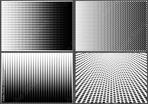 Set of Gradient Halftone Dotted Backgrounds - Black Templates Using Halftone ...