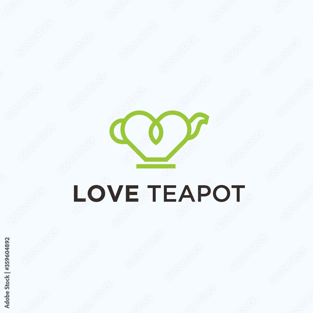 Love Teapot logo. love icon