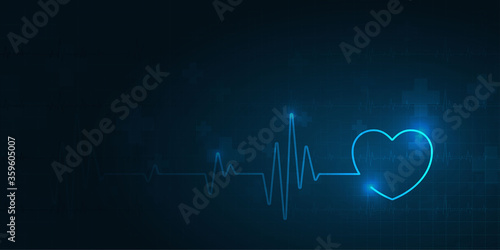 heartbeat health care and science icon medical innovation concept background vector design.