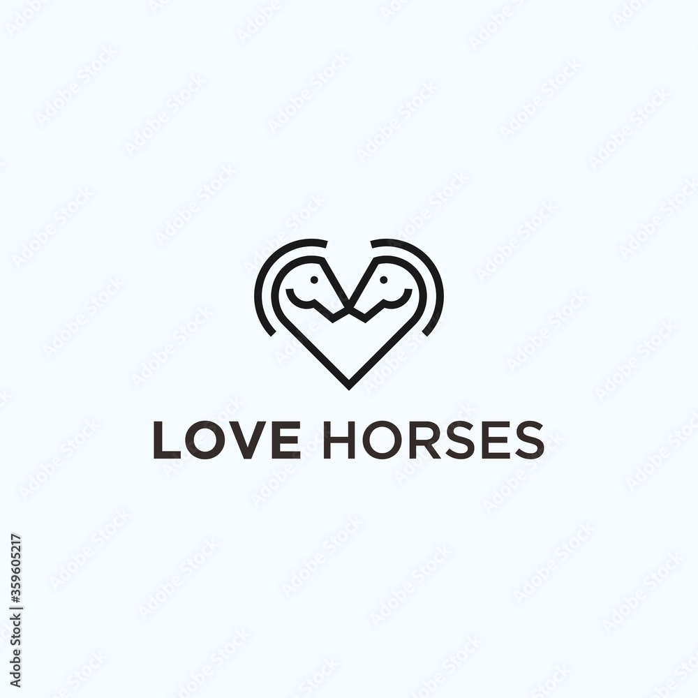 love horse logo. love icon