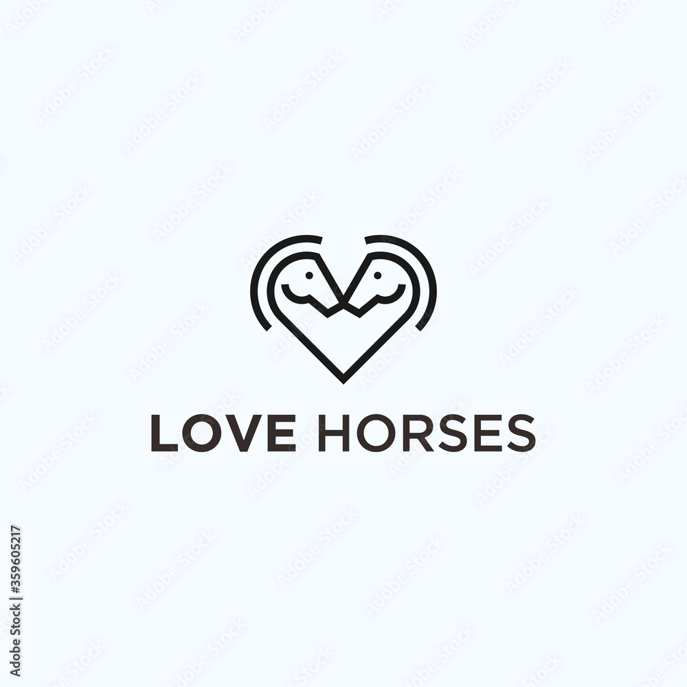 love horse logo. love icon love horse logo. love icon