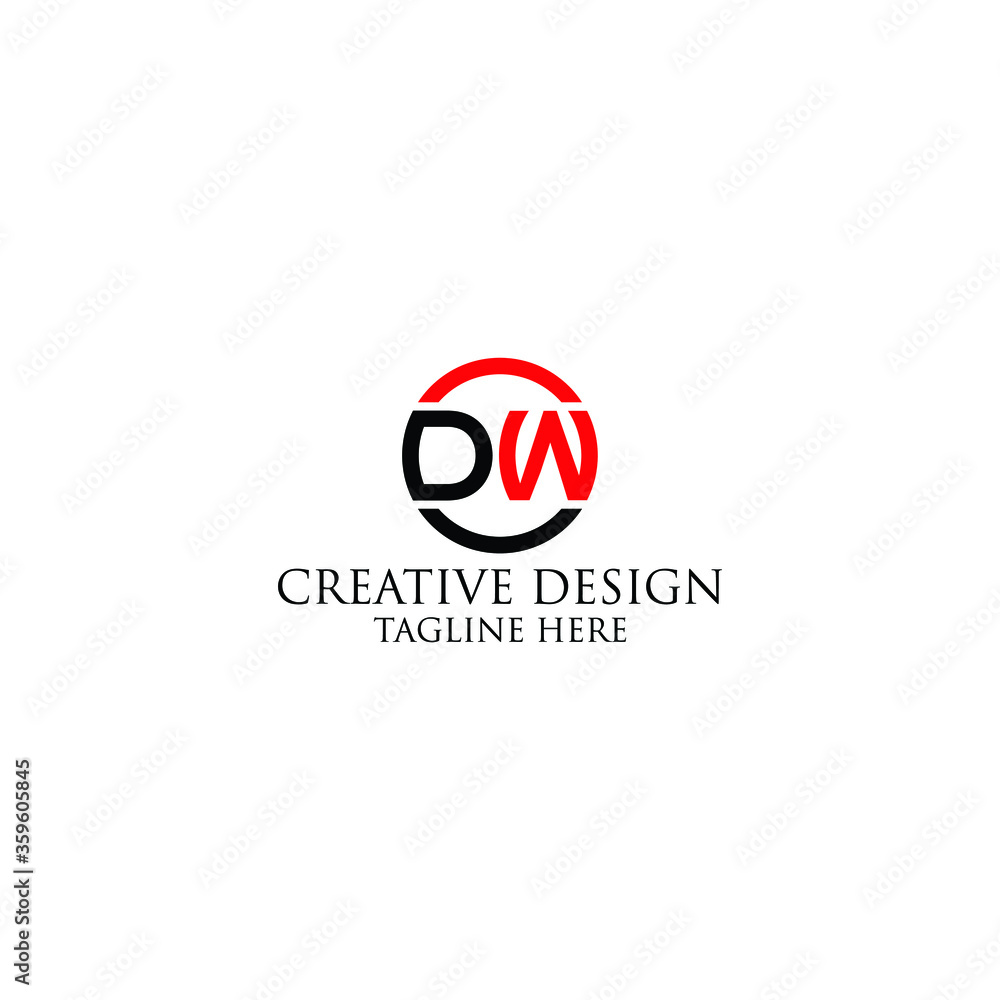 Abstract Letter dw logo design template.