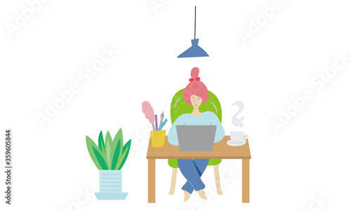 work home,working home ,remote work,telework,teleworking. vector illustration.