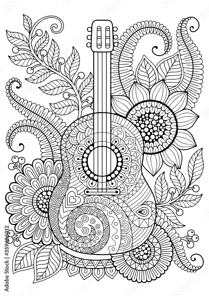 Fotografie Vector coloring page for adult