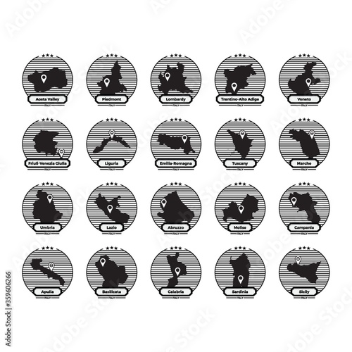 Set of italy cities maps
