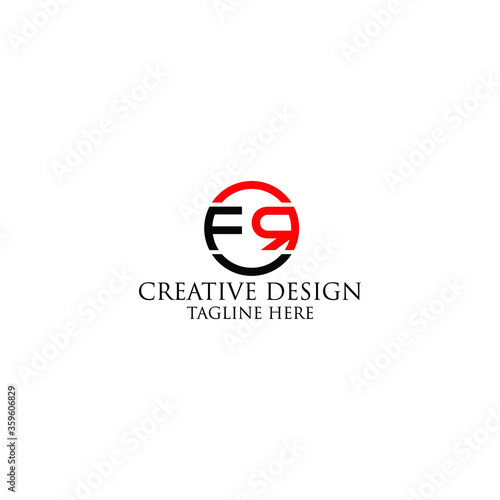 Abstract Letter FR logo design template.