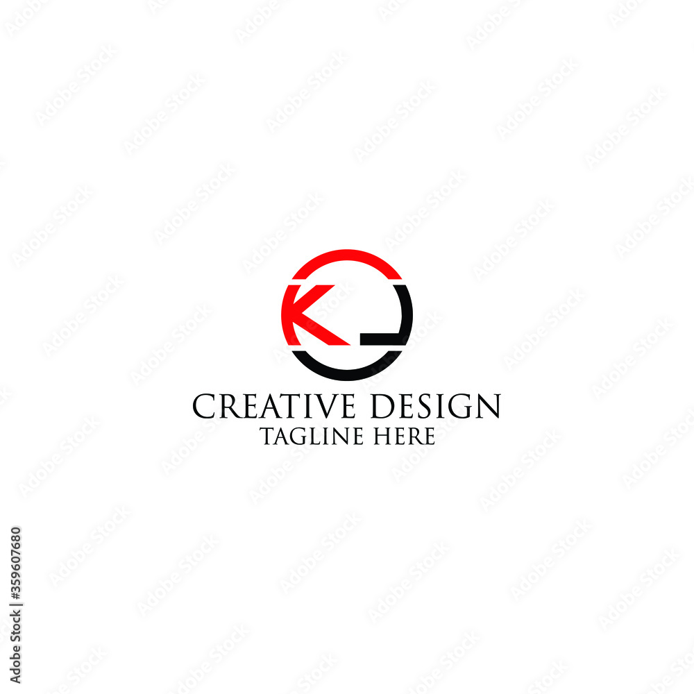 Abstract Letter kl round shape logo design template. Abstract Letter kl round shape logo design template.