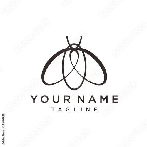 firefly logo vector icon template and Bee Logo design