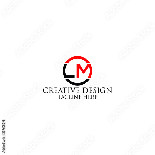 Abstract Letter LM round shape logo design template.